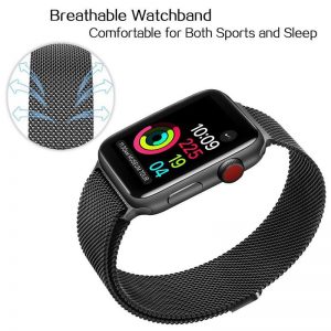 Dây Apple Watch Milanese Loop màu đen, 42/44mm